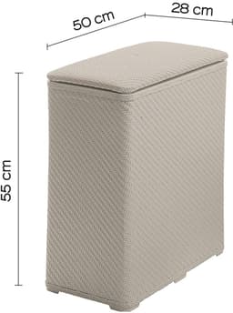 Ibenzoa® Stijlvolle beige wasmand van kunststof voor efficiënte wasorganisatie — thumbnail 3