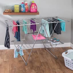 wasdroogrek met grote capaciteit opgewaardeerde versie, droogrek kleding, waslijn roestvrij staal, vouwen binnen en buiten — thumbnail 2