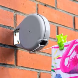 *** De ultieme Uittrekbaar Muur Waslijn met Oprolbare Waslijndraad Box en Automatische Uittrekbare Wand Drooglijn - Buiten - 12 Meter -van Heble® *** — thumbnail 2