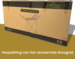 Alora elektrisch verwarmd droogrek - Zilver - 20 stangen - wasrek - inklapbaar - energiezuinig - verwarming - verwarmbaar - kindvriendelijk - wasknijper proof — thumbnail 4
