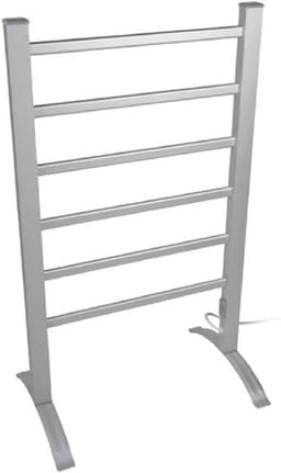 Elektrische handdoekradiator met 6 stangen - Vrijstaand en Wandgemonteerd - Aluminium Grijs - Handdoekverwarmer voor Badkamer — thumbnail 1