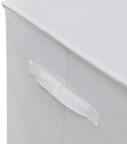 5Five Eureka sorteer wasmand - 2x - 74 liter - wit - 37 x 37 x 60 cm - MDF/Polyester stof - met afsluitklep — thumbnail 5