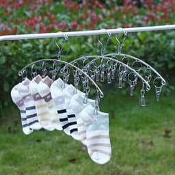RVS Wasserij Kleerhanger met 10 Clips - Praktisch en Duurzaam - 4 Stuks — thumbnail 5