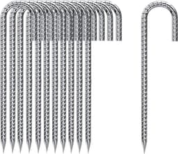 20 stuks verzinkt grondankers 30 cm J-vormige stabiele tentharingen - trampoline bevestiging camping tenten - luifels outdoor — thumbnail 1