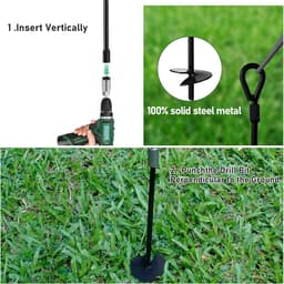 Zware Aarde Ankers - 18 Inch Spiraal Grondankers voor Onkruiddoek en Schutting - Tuindoek en Camping - 14 mm adapter — thumbnail 4