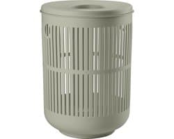 Zone Denmark Ume Wasmand met Deksel - 60 liter - Eucalyptus - Kunststof - Ronde Wasmand met Hengsel - Wasbox of Opbergmand