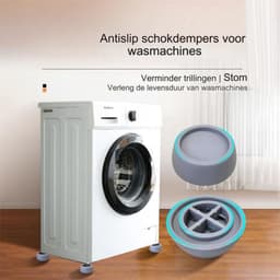 8 stuks anti-vibratie pads voor wasmachines, anti-geluid wasmachine voeten met rubberen pads voor wasmachines, wasdrogers, meubels, anti-vibratie wasmachine pads - 8 grijs - 6.5*2cm — thumbnail 4