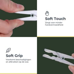 Gandria Wasknijpers 24 Stuks - Kunststof Wasknijpers - Set van 24 Plastic Knijpers - Wasrek Knijpers 10 Kg - Grijs/Wit en Wit/Grijs — thumbnail 4