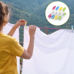 40 stuks wasknijpers met mand - Antislip siliconen, meerkleurig, ideaal voor ondergoed, broeken en T-shirts — thumbnail 3