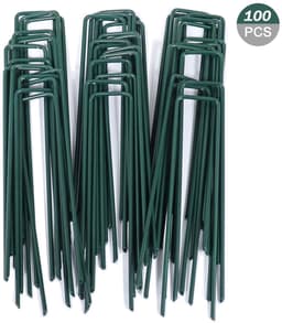 Ibenzoa® Verzinkte Groene U-vormige Grondankers voor Tuin- en Buitenprojecten, 100 Stuks — thumbnail 3