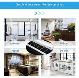 Uittrekbare waslijn - Uittrekbaar droogrek voor wandmontage - Droogrek voor wandmontage - Droogrek voor binnenmontage voor kleding - Droogrek voor wandmontage - 3,75 meter - Droogrek voor binnen en buiten — thumbnail 5