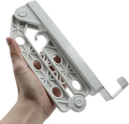 Opvouwbare kleerhanger met droogrek – ruimtebesparende kledingstang voor deur, 5 kg draagvermogen, 2 stuks, wit — thumbnail 3