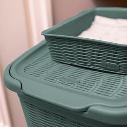 Wasmand met deksel 'Elegance' - 36 Liter - Met ventilatie - 100% Gerecycled kunststof - Groen — thumbnail 2