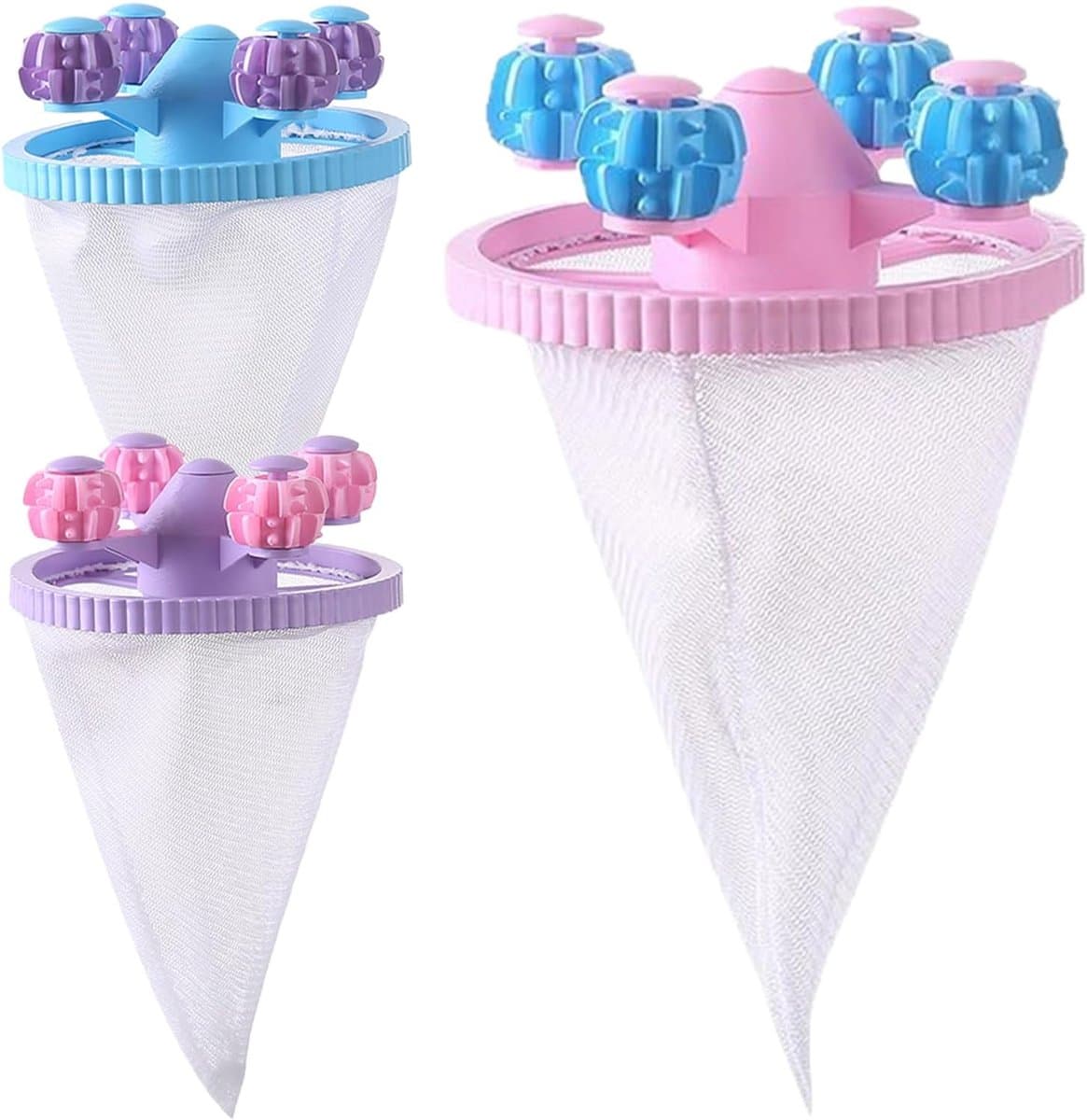 Haarverwijderaar - haarvanger wasmachine - wasballen - Anti haren - voor het verwijderen van pluisjes voor wollen truien - blauw/paars/roze — afbeelding 1
