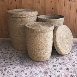 Lavandoux - Wasmand met Deksel - Zeegras - Naturel - XL: Ø45 x H58 cm — thumbnail 2