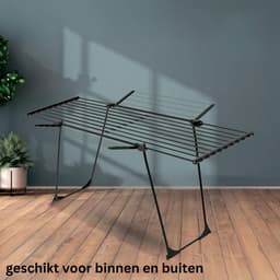 White-Label® Wasrek Inklapbaar op Wieltjes - Droogmolen - Droogtoren Staand - Zwart — thumbnail 5