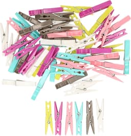 Wasknijpers set - 150 stuks - gekleurd - kunststof - 7 cm - was ophangen - Wasgoedknijpers — thumbnail 1