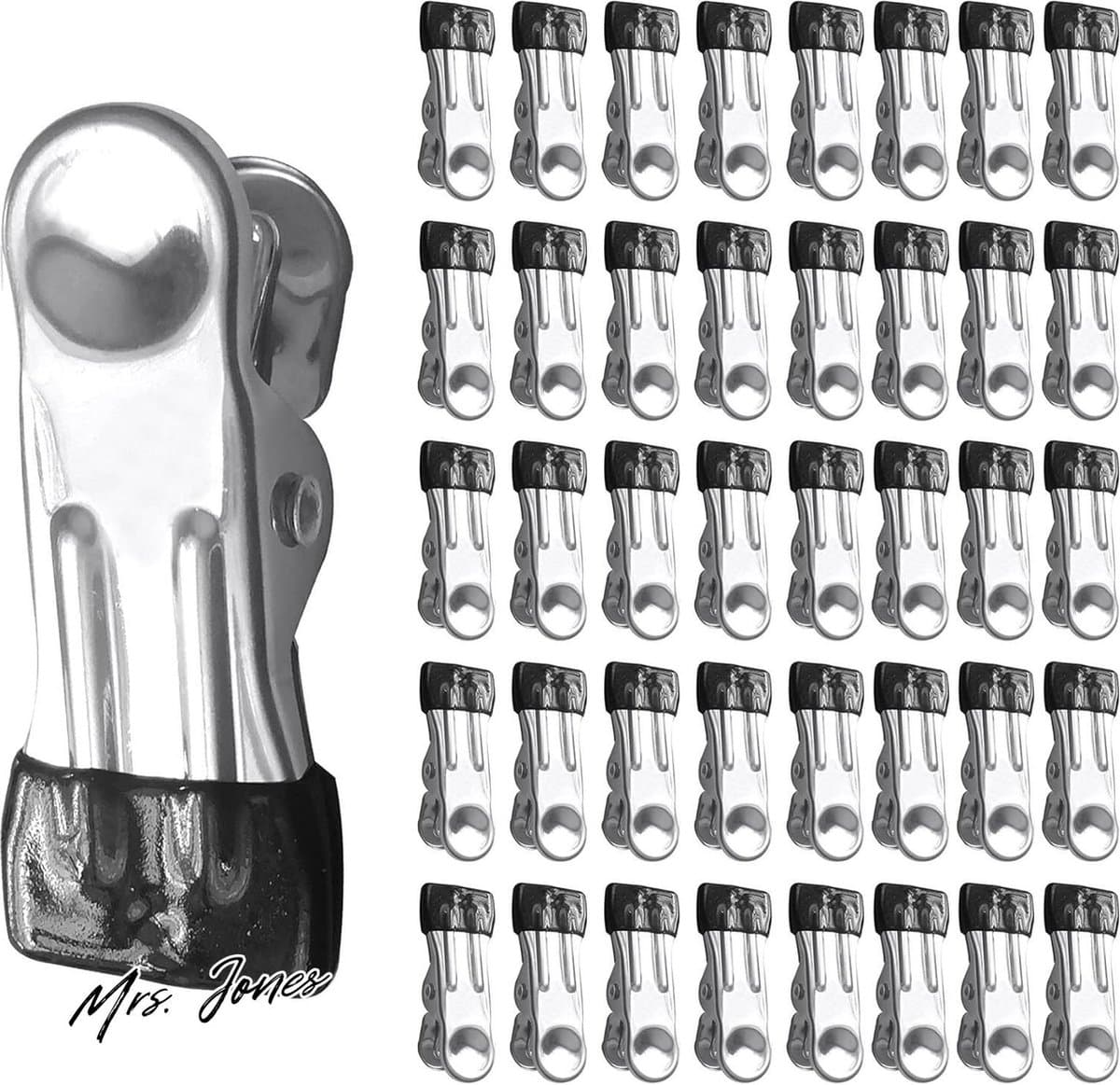Mrs. Jones Wasknijpers Roestvrij Staal 40 Stuks - Metaal Wasknijper antislip - Washing Laundry Clips Zwarte . — afbeelding 1