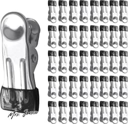 Mrs. Jones Wasknijpers Roestvrij Staal 40 Stuks - Metaal Wasknijper antislip - Washing Laundry Clips Zwarte . — thumbnail 1