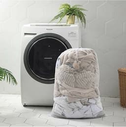 Wasnet Waszak - Groot - XL - 60 x 80 CM - Wit - Treksysteem - Trekbandsluiting - Polyester - Laundry bag — thumbnail 3