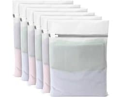 Set van 6 Wasnetten voor de Wasmachine, 40x30cm, Ideaal voor Fijne Was, Ondergoed en Kleding