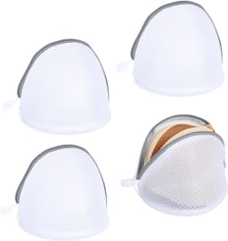 Beschermende Waszak voor Bh's en Delicate Kleding, 4 Stuks, Mesh met Rits voor Ondergoed en Sokken, Ideaal voor Reis en Wasmachine 18 x 16 cm Wit — thumbnail 1