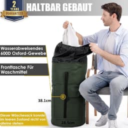 Grote Vuilwaszak XXL 115 Liter, Vouwbare Opbergtas voor Kleding, Ideaal voor Reizen en Camping met 2 Verstelbare Schouderbanden — thumbnail 4