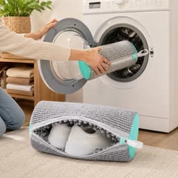 Wasmachine & Droger, Herbruikbaar met Verborgen Rits, Grijs — thumbnail 3