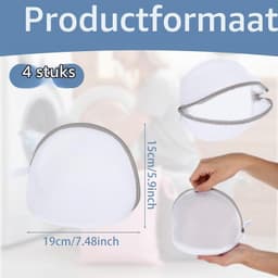 Beha-Wasnet - Wit + Grijs - 19 x 15 cm - Waszak van Polyester en Nylon - Voor Dames — thumbnail 3