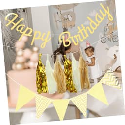1set Gouden Verjaardagsbanner Hangdecoratie Voor Feesten Herinneringen Fotobehang Premium Herbruikbaar Voor Binnen Buiten Decoratie — thumbnail 3