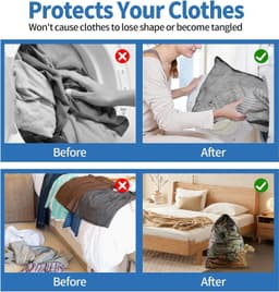 Grote wasnetten set van 4 voor delicate kleding, 30x40 cm en 60x90 cm, ideaal voor de wasmachine — thumbnail 2