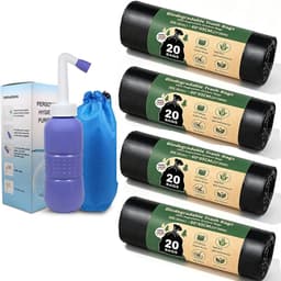 Toiletzakken, 40 stuks Commode Liner Zakken 30L 8 Gallon Waterdichte Verdikte Biologisch Afbreekbare Toilet Bin Liners voor Vissen bivvy, Camping Bin en Auto Draagbare Potty — thumbnail 1