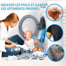 VHV - Drogerballen 8 stuks - Berenpatroon - Blauw - Oranje - Haarvanger Wasbollen - Anti Haar Droogballen - Wasballen Pluizenverwijderaar Huisdieren Wasmachine Pluis Wasbol — thumbnail 2