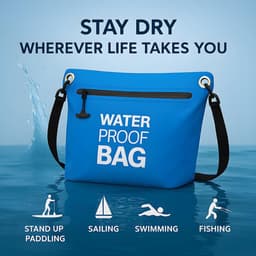 Tas, lichte Dry Bag waterdichte zak voor outdoor, camping, wandelen, strand, kajakken, zwemmen, blauw, 6 Liter — thumbnail 2