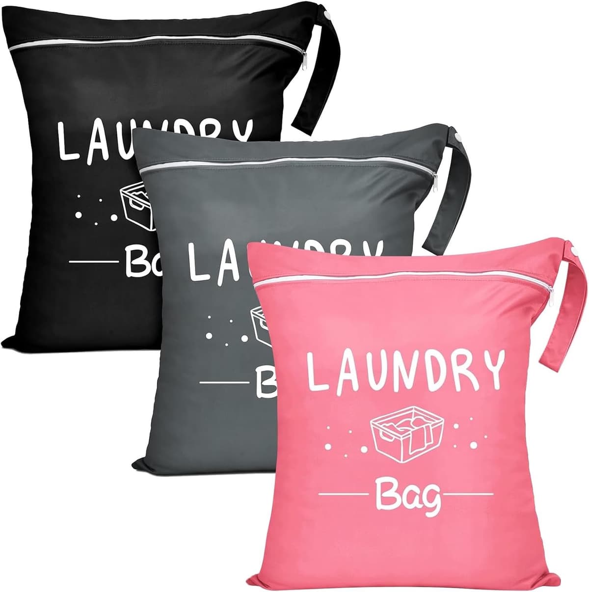 Set van 3 waterdichte waszakken met rits, 40 x 30 cm, ideaal voor kleding en reizen — afbeelding 1
