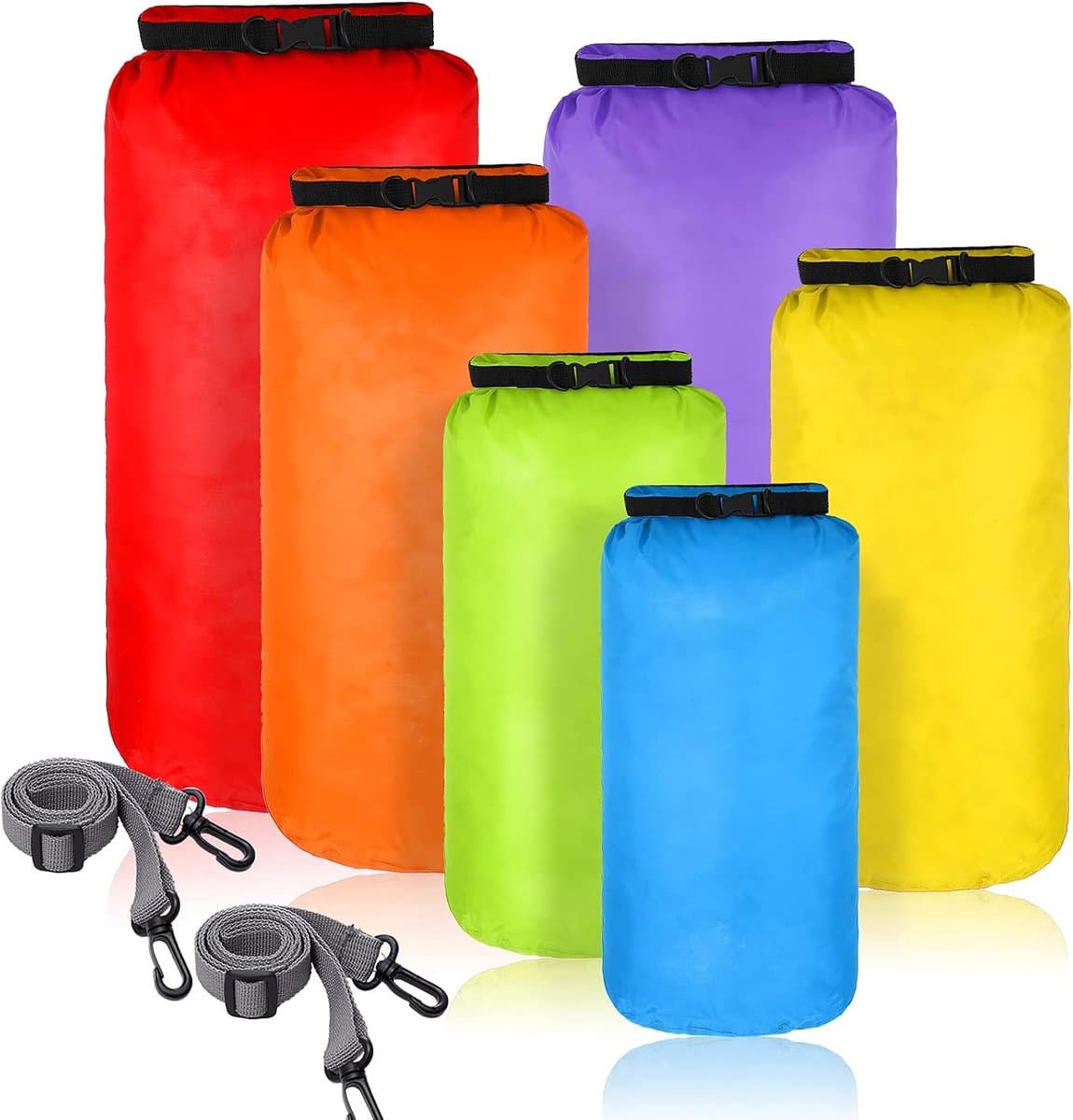 6 stuks waterdichte rugzak nautische peddel waterdichte tas met verstelbare schouderbanden, 20 l 15 l 10 l 8 l 5 l 3 l Dry Bag voor kajakken, boot, kano, camping, zwembad — afbeelding 1