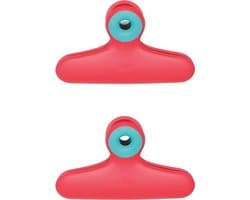 Zak Clips - Keuken Clips Plastic Clips - Zakken Sluiten - Brede Clips - 2 Stuks - Rood