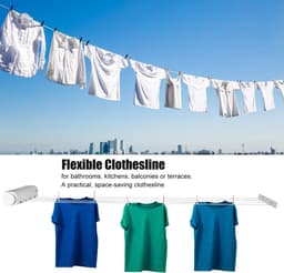 Dailygoods- Waslijn Intrekbaar - Wandmontage - 4 Ropes - Kunststof - Modern Design - Draagcapaciteit 8 kg - Wasdroger — thumbnail 2