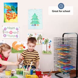Dailygoods - Kunst Droogrek voor Klaslokaal - Verf Droogrek Met Wielen — thumbnail 3