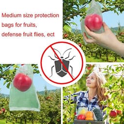 Fruitnetzakken - Beschermzakken groenten - Fruit beschermen - Herbruikbaar trekkoord - 100 stuks - Donkergroen — thumbnail 2
