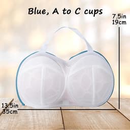 3 waszakken voor bh's - Wasnet voor bh's - Vormvast - Waszak voor lingerie - 19x35cm - Met ritssluiting - Waszak voor bh's - Geschikt voor delicate kleding - Blauw — thumbnail 5