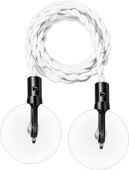 2-delige draagbare uitrekbare waslijn met haken en zuignappen (wit) - campingaccessoires voor buiten- en binnengebruik in hotels — thumbnail 2