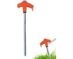 Grondankers - Tentharingen schroefbaar - Buiten kamperen - Nachtzicht verbetering - 20 cm - Oranje