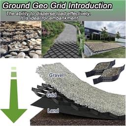 Grind Stabilisator Grid - Grondrooster Oprit - Opritten Versterken - Hoge Draagkracht - 40x40 cm - Zwart — thumbnail 2
