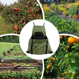 Oogstschort - Plukschort Tuin - Fruit Verzamelen - Snelle Sluiting Systeem - 60x50x20 cm - Legergroen — thumbnail 2