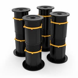 JustValue verstelbare steunpoten - set van 4 - 21,3 tot 33 cm - voor meubels en apparaten - zwart — thumbnail 1