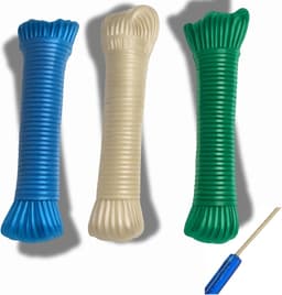 30 m koordset met stalen kern, dikte en duurzaamheid voor veilig drogen, waterdicht en corrosiebestendig, voor camping en tuin (2 stuks à 15 m) — thumbnail 1
