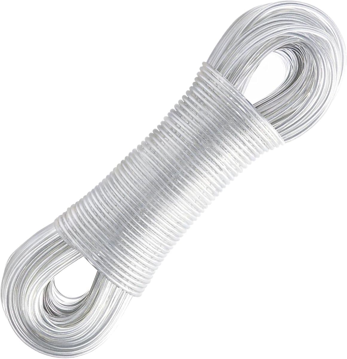 Waslijn uittrekbaar - Doorzichtig - 30 m - Stalen Kern met PVC Coating - Voor Outdoor Gebruik — afbeelding 1