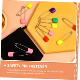 Veiligheidsspelden Kinderen - Brochenaald Luierclip - Babykleding Vastzetten - Vergrendelbare Kunststof Kop - 100 stuks - Gesorteerde kleuren — thumbnail 3