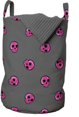 Waszak Set van 2 - Duurzaam Polyester - Met Handgrepen - Trekkoordsluiting - 33 cm x 50 cm - Donker Taupe Roze - Opbergmand — thumbnail 1